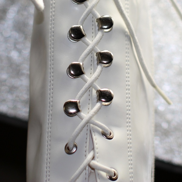 Ultimate Scandal Patent Platform Stiletto Boots - Picture 2 of 8